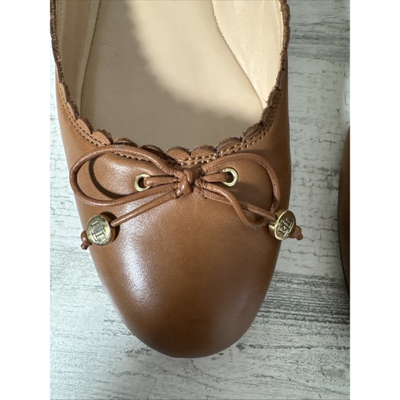 Ralph Lauren Glennie Flats Polo Tan Super Soft Leather Size 10B - Picture 2 of 13